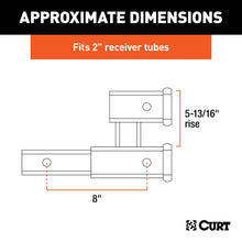 Load image into Gallery viewer, CURT 45792 Dual Receiver Extender (2" Shank, 3,500 lbs, 5-13/16" Rise)