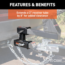 Load image into Gallery viewer, CURT 45792 Dual Receiver Extender (2" Shank, 3,500 lbs, 5-13/16" Rise)