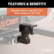 Load image into Gallery viewer, CURT 45794 Raised Receiver Adapter (2" Shank, Not for Towing Use, 4-1/4" Rise)