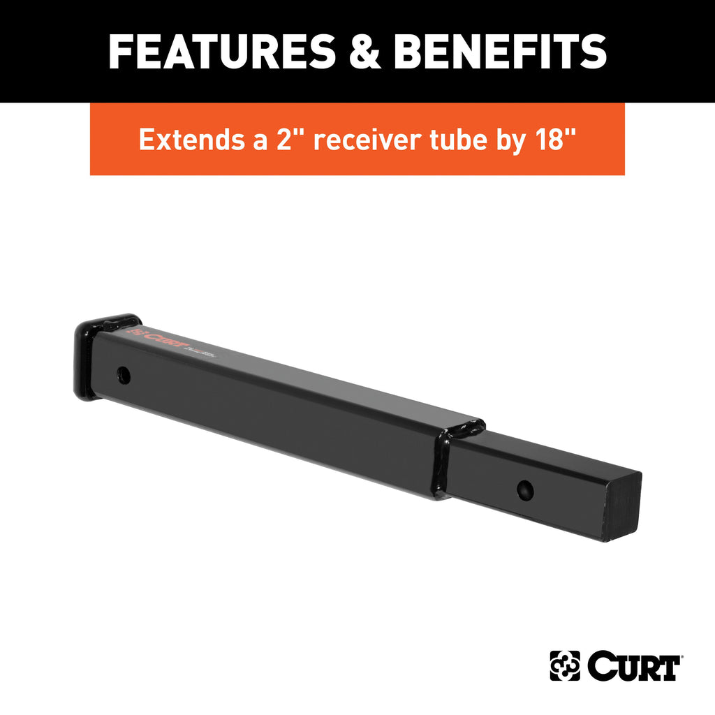 CURT 45796 18" Receiver Tube Extender (2" Shank, 3,500 lbs.)