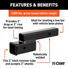Load image into Gallery viewer, CURT 45797 Receiver Hitch Adapter (2" Shank, 2" Drop, 7,500 lbs.)
