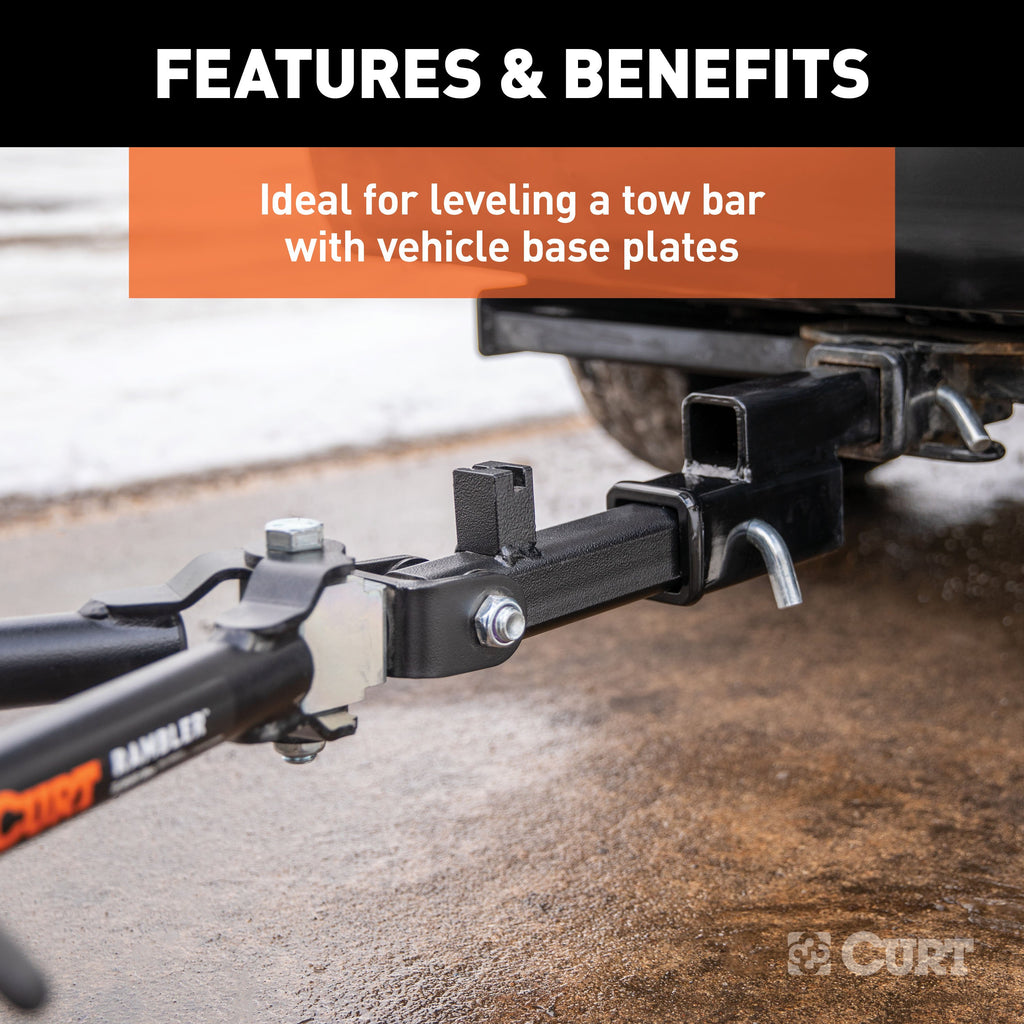 CURT 45797 Receiver Hitch Adapter (2" Shank, 2" Drop, 7,500 lbs.)