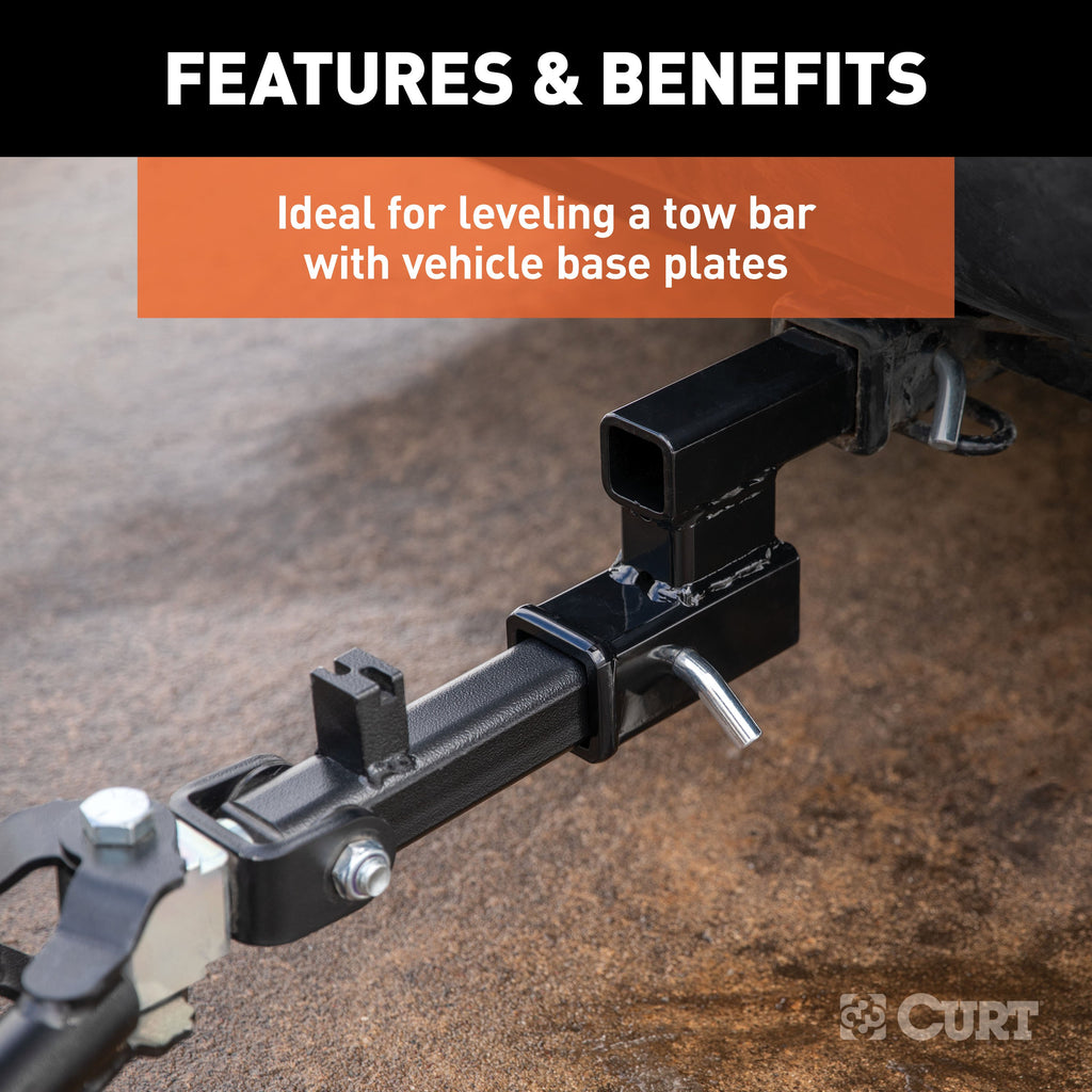 CURT 45798 Receiver Hitch Adapter (2" Shank, 4" Drop, 7,500 lbs.)