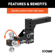 Load image into Gallery viewer, CURT 45799 Adjustable Tri-Ball Mount (2" Shank, 1-7/8", 2" &amp; 2-5/16" Balls)