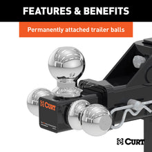 Load image into Gallery viewer, CURT 45799 Adjustable Tri-Ball Mount (2" Shank, 1-7/8", 2" &amp; 2-5/16" Balls)