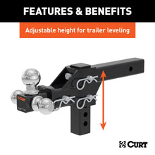 Load image into Gallery viewer, CURT 45799 Adjustable Tri-Ball Mount (2" Shank, 1-7/8", 2" &amp; 2-5/16" Balls)