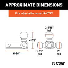 Load image into Gallery viewer, CURT 45800 Replacement Adjustable Tri-Ball Head for #45799