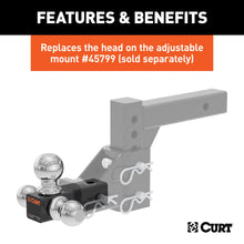 Load image into Gallery viewer, CURT 45800 Replacement Adjustable Tri-Ball Head for #45799