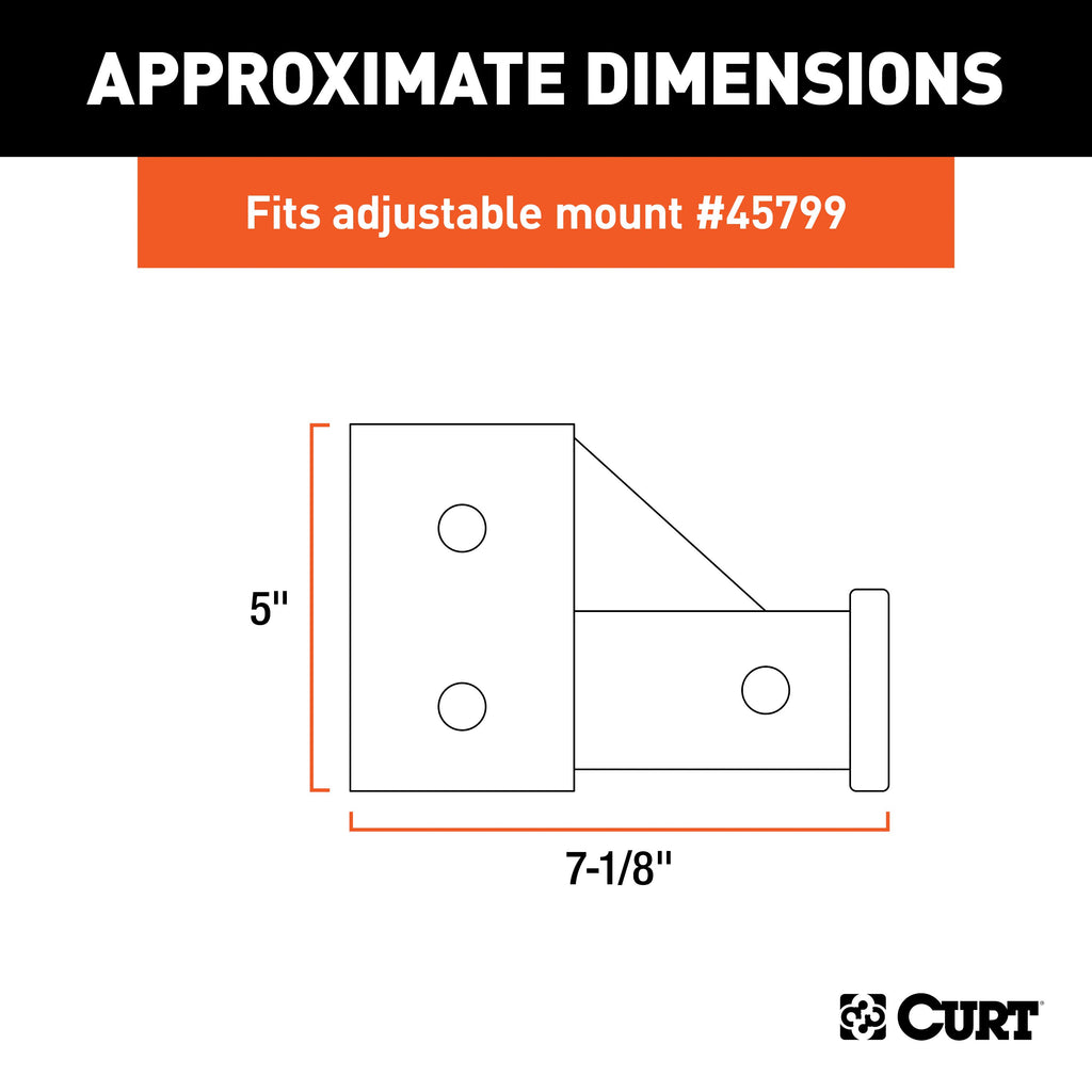 CURT 45802 Replacement Adjustable Tri-Ball Tube Mount for #45799