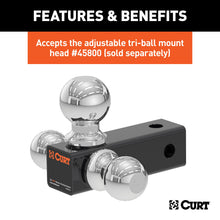 Load image into Gallery viewer, CURT 45802 Replacement Adjustable Tri-Ball Tube Mount for #45799