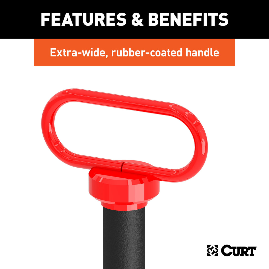 CURT 45803 1" Clevis Pin with Handle and Clip