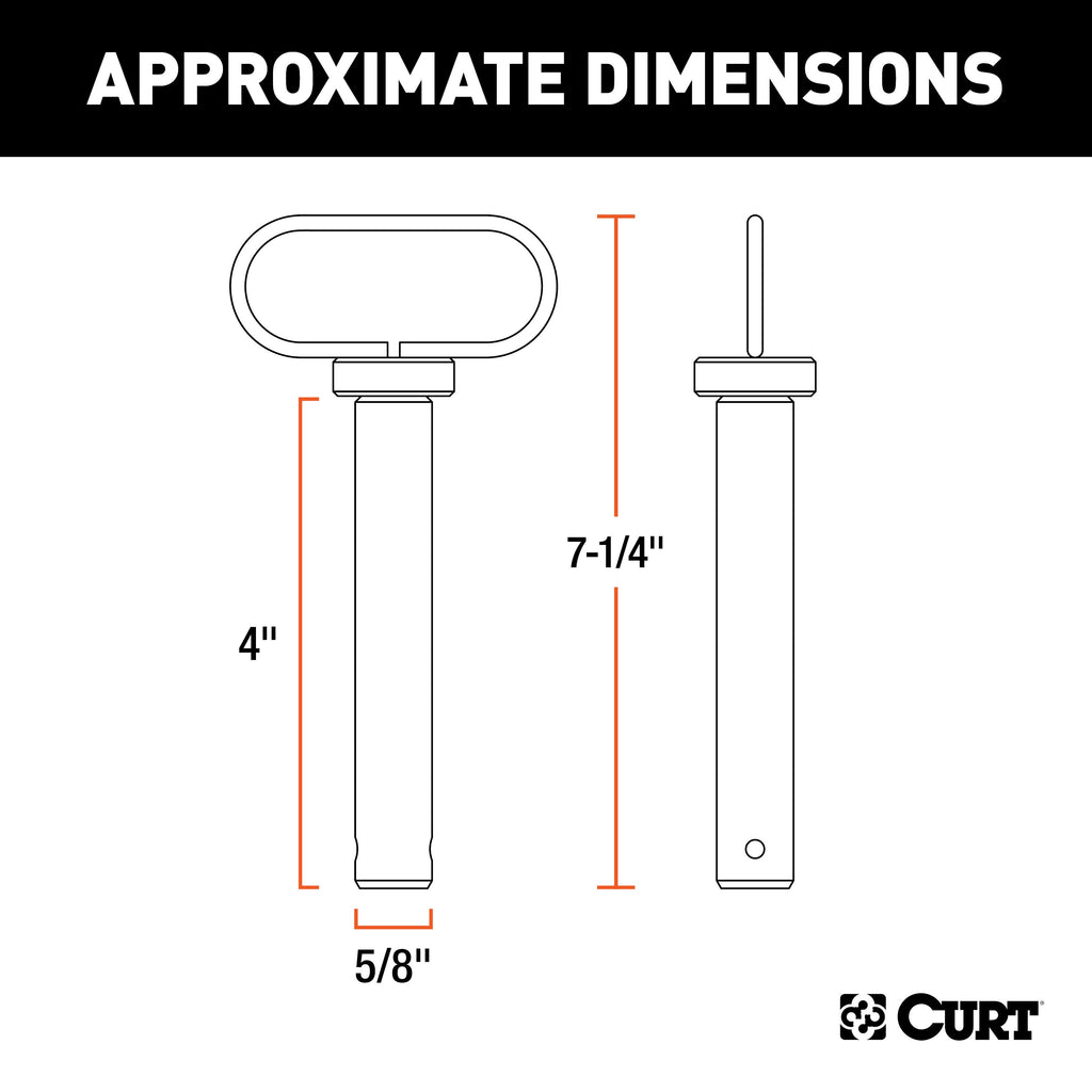 CURT 45804 5/8" Clevis Pin with Handle and Clip