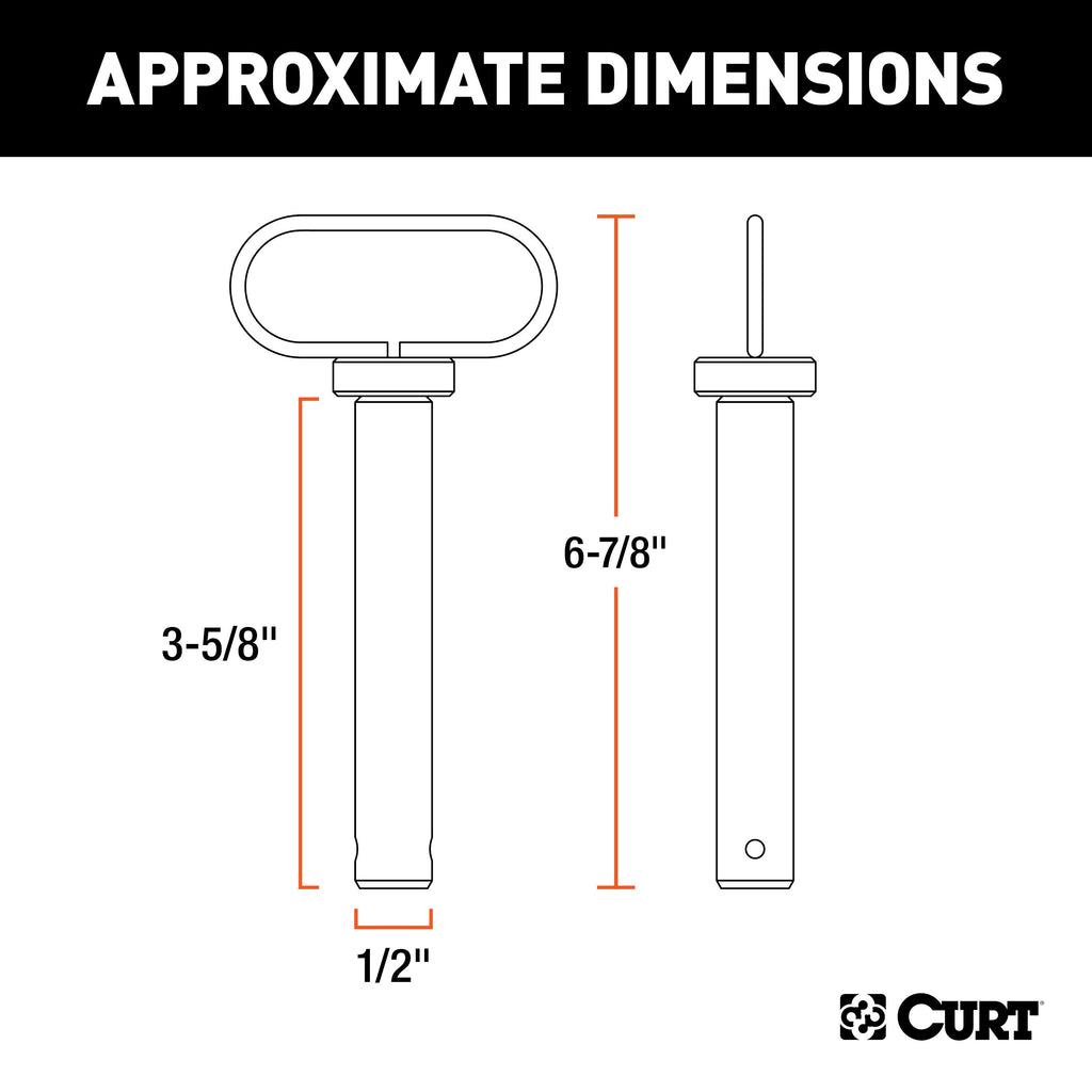 CURT 45805 1/2" Clevis Pin with Handle and Clip