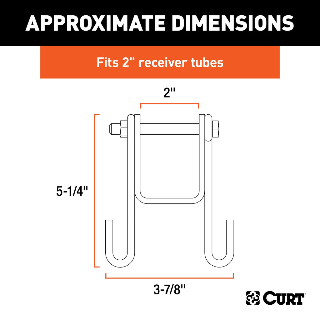 CURT 45806 Trailer Safety Chain Holder Bracket (2" Shank)