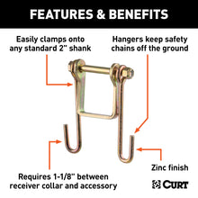 Load image into Gallery viewer, CURT 45806 Trailer Safety Chain Holder Bracket (2" Shank)