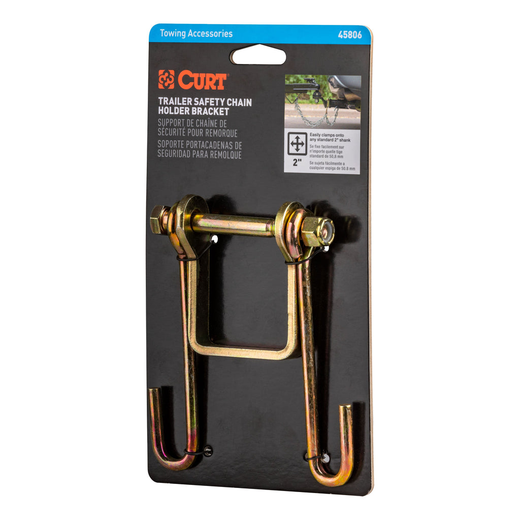 CURT 45806 Trailer Safety Chain Holder Bracket (2" Shank)