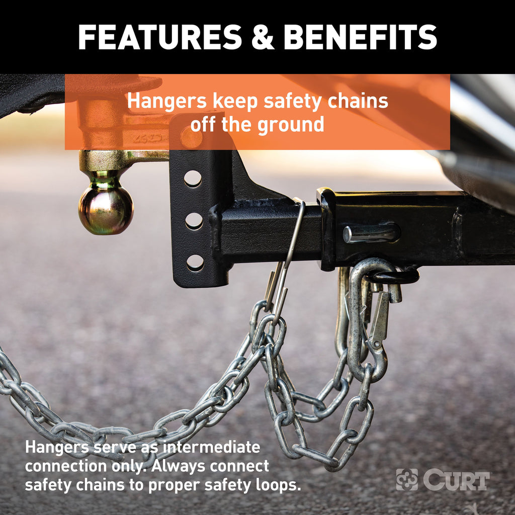 CURT 45807 Trailer Safety Chain Holder Bracket (2" Shank)