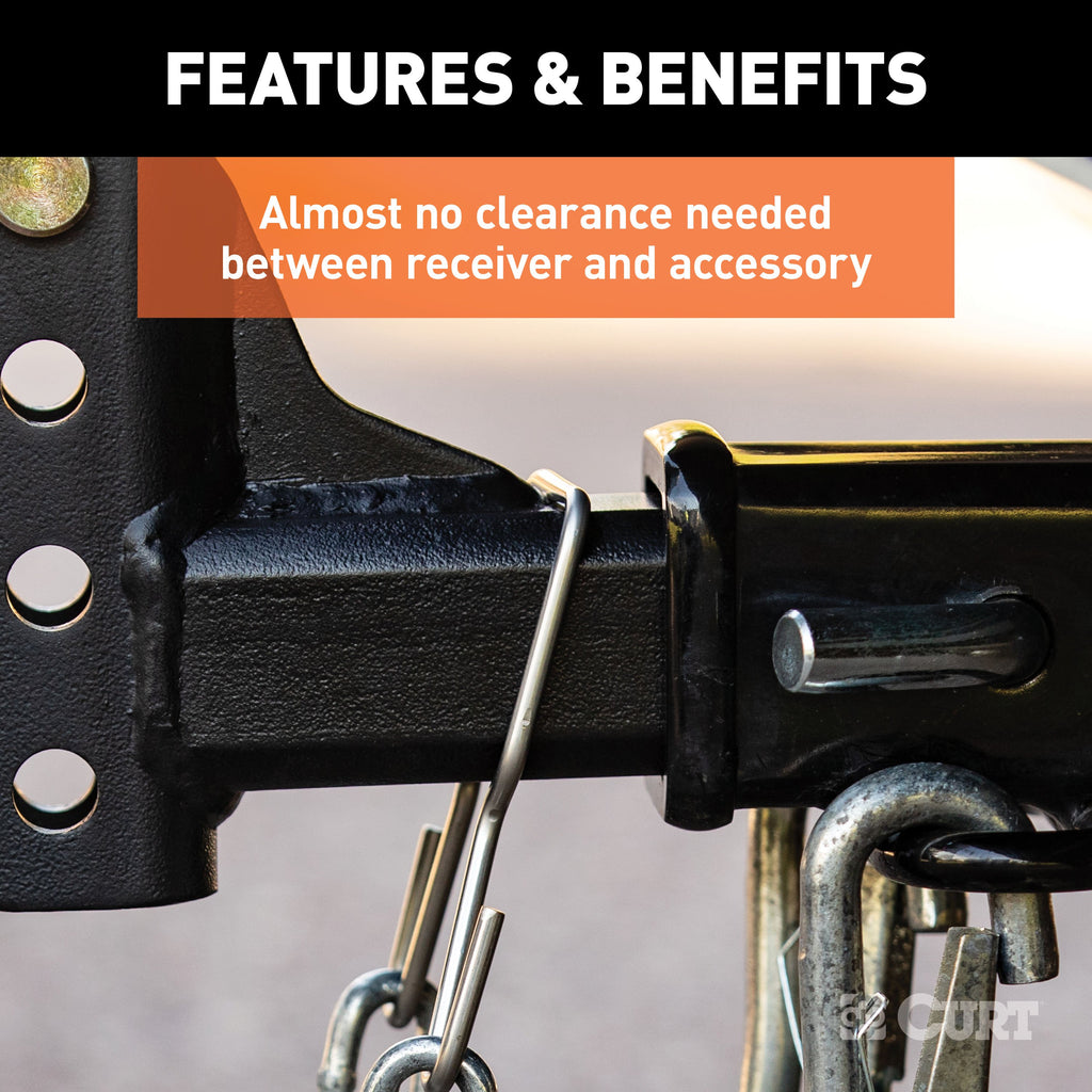 CURT 45807 Trailer Safety Chain Holder Bracket (2" Shank)
