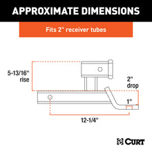 Load image into Gallery viewer, CURT 45810 Multi-Use Ball Mount (2" Shank, 7,500 lbs., 5-13/16" Rise, 1" Ball Hole)
