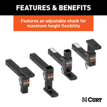 Load image into Gallery viewer, CURT 45812 Adjustable Ball Mount (2" Shank, 1" Ball Hole)