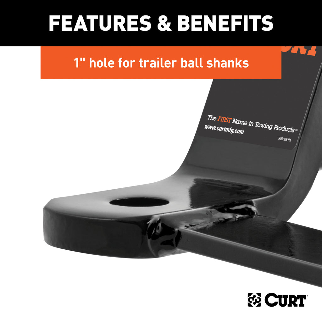 CURT 45820 Sway Tab Ball Mount (2" Shank, 7,500 lbs., 2" Drop)