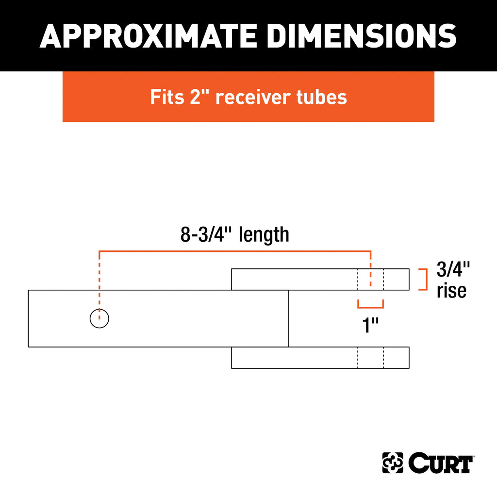 CURT 45821 Clevis Pin Ball Mount with 1" Diameter Pin (2" Shank, 6,000 lbs.)