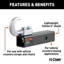 Load image into Gallery viewer, CURT 45825 Tow Hook Mount (10,000 lbs, 2" Shank)