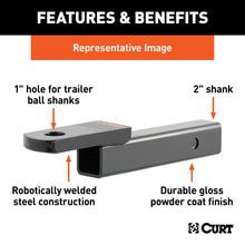 Load image into Gallery viewer, CURT 45828 Class 3 Ball Mount, Imported (2" Shank, 7,500 lbs., 2" Drop, 8-1/4" Long)