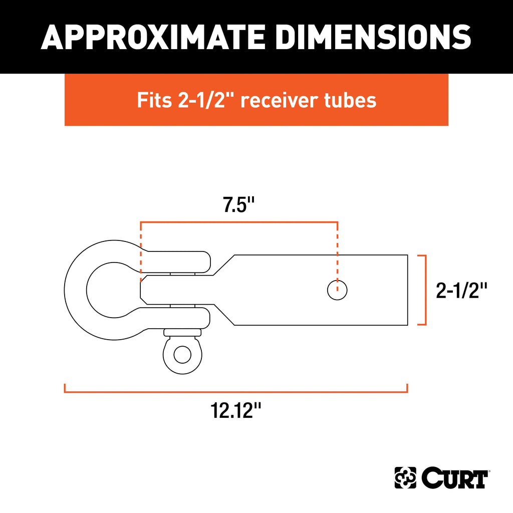 CURT 45831 D-Ring Shackle Mount (2-1/2" Shank)