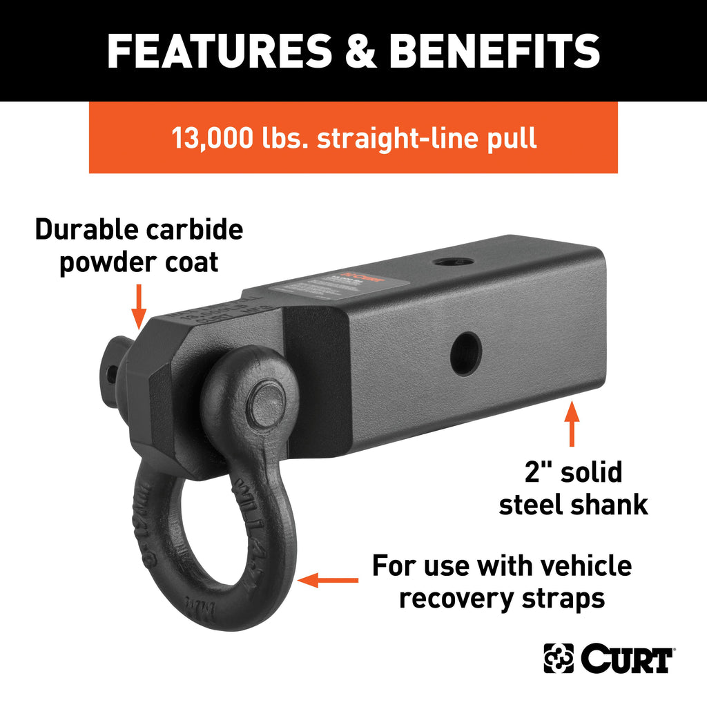 CURT 45831 D-Ring Shackle Mount (2-1/2" Shank)