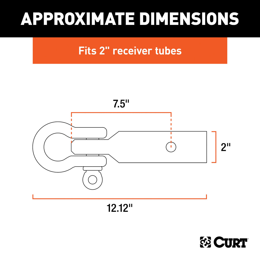 CURT 45832 D-Ring Shackle Mount (2" Shank)