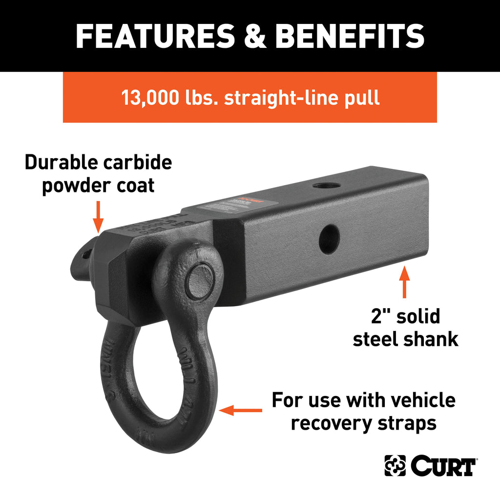 CURT 45832 D-Ring Shackle Mount (2" Shank)