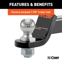 Load image into Gallery viewer, CURT 45834 Loaded Ball Mount with 1-7/8" Ball, Imported (2" Shank, 3,500 lbs., 2" Drop)