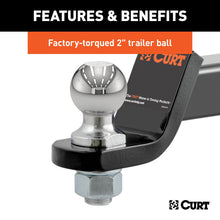 Load image into Gallery viewer, CURT 45836 Loaded Ball Mount with 2" Ball, Imported (2" Shank, 7,500 lbs., 2" Drop)