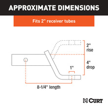 Load image into Gallery viewer, CURT 45850 Class 3 Ball Mount, Imported (2" Shank, 7,500 lbs., 4" Drop, 8-1/4" Long)