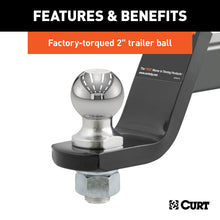 Load image into Gallery viewer, CURT 45856 Loaded Ball Mount with 2" Ball, Imported (2" Shank, 7,500 lbs., 4" Drop)