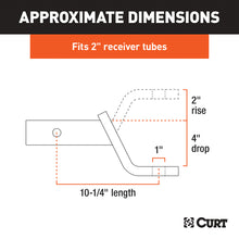 Load image into Gallery viewer, CURT 45860 Class 3 Ball Mount, Imported (2" Shank, 7,500 lbs., 4" Drop, 10-1/4" Long)