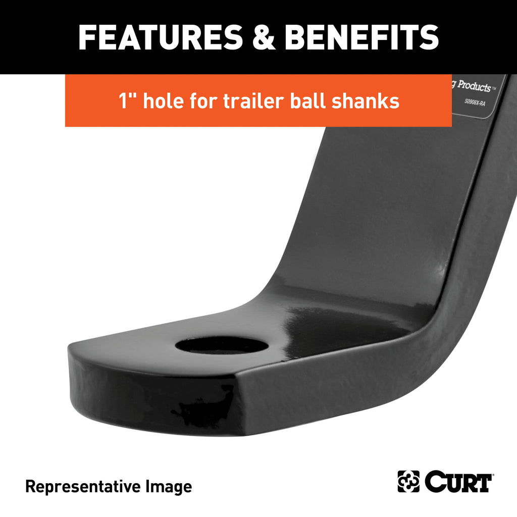 CURT 45870 Class 3 Ball Mount, Imported (2" Shank, 7,500 lbs., 6" Drop, 9-1/4" Long)