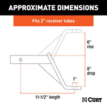 Load image into Gallery viewer, CURT 45890 Class 3 Ball Mount, Imported (2" Shank, 5,000 lbs., 8" Drop, 11-1/2" Long)
