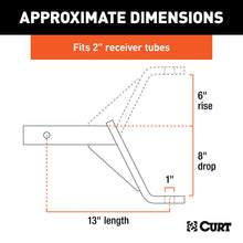 Load image into Gallery viewer, CURT 45891 Class 3 Ball Mount, Imported (2" Shank, 5,000 lbs., 8" Drop, 13" Long)
