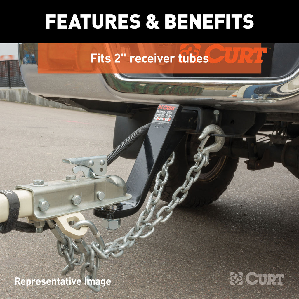 CURT 45893 Class 3 Ball Mount, Imported (2" Shank, 5,000 lbs., 10" Drop, 14" Long)