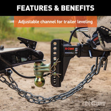 Load image into Gallery viewer, CURT 45900 Adjustable Channel Mount with Dual Ball (2" Shank, 14,000 lbs., 6" Drop)