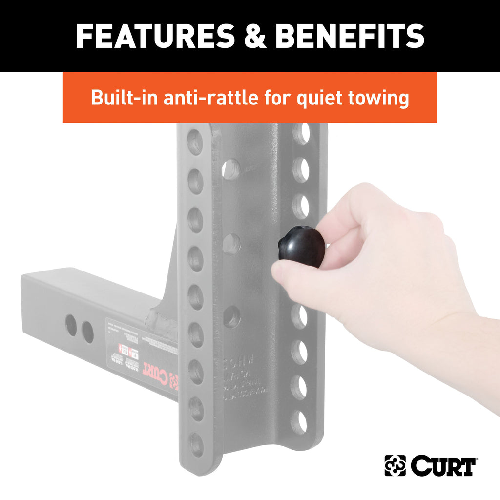 CURT 45900 Adjustable Channel Mount with Dual Ball (2" Shank, 14,000 lbs., 6" Drop)