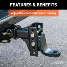 Load image into Gallery viewer, CURT 45901 Adjustable Channel Mount with 1" Ball Hole (2" Shank, 6,000 lbs., 6-3/4" Drop)