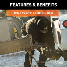 Load image into Gallery viewer, CURT 45902 Adjustable Channel Mount with Dual Ball (2-1/2" Shank, 20,000 lbs., 6" Drop)