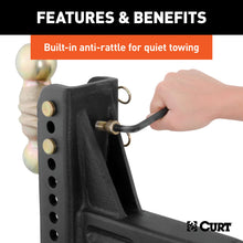 Load image into Gallery viewer, CURT 45902 Adjustable Channel Mount with Dual Ball (2-1/2" Shank, 20,000 lbs., 6" Drop)