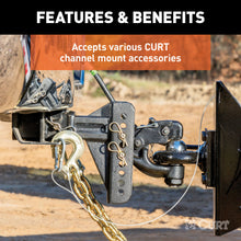 Load image into Gallery viewer, CURT 45902 Adjustable Channel Mount with Dual Ball (2-1/2" Shank, 20,000 lbs., 6" Drop)