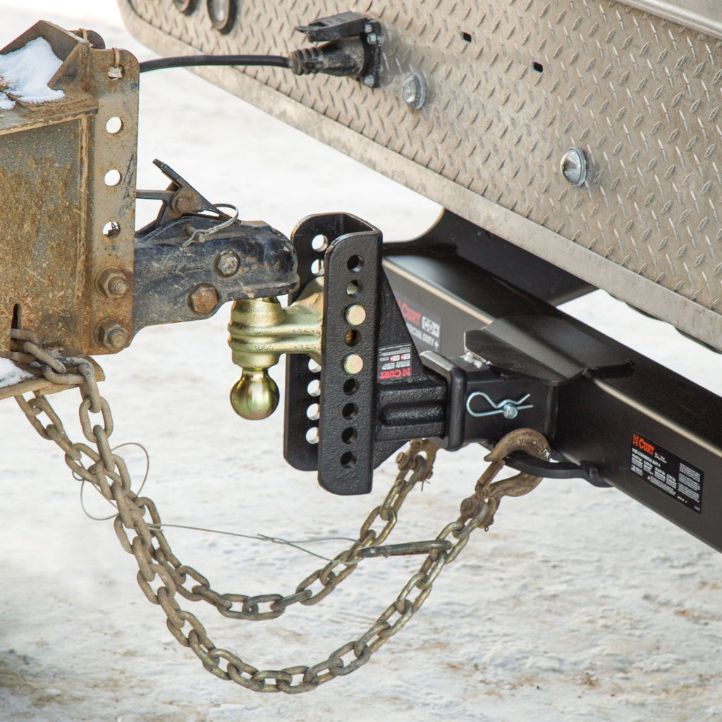 CURT 45902 Adjustable Channel Mount with Dual Ball (2-1/2" Shank, 20,000 lbs., 6" Drop)