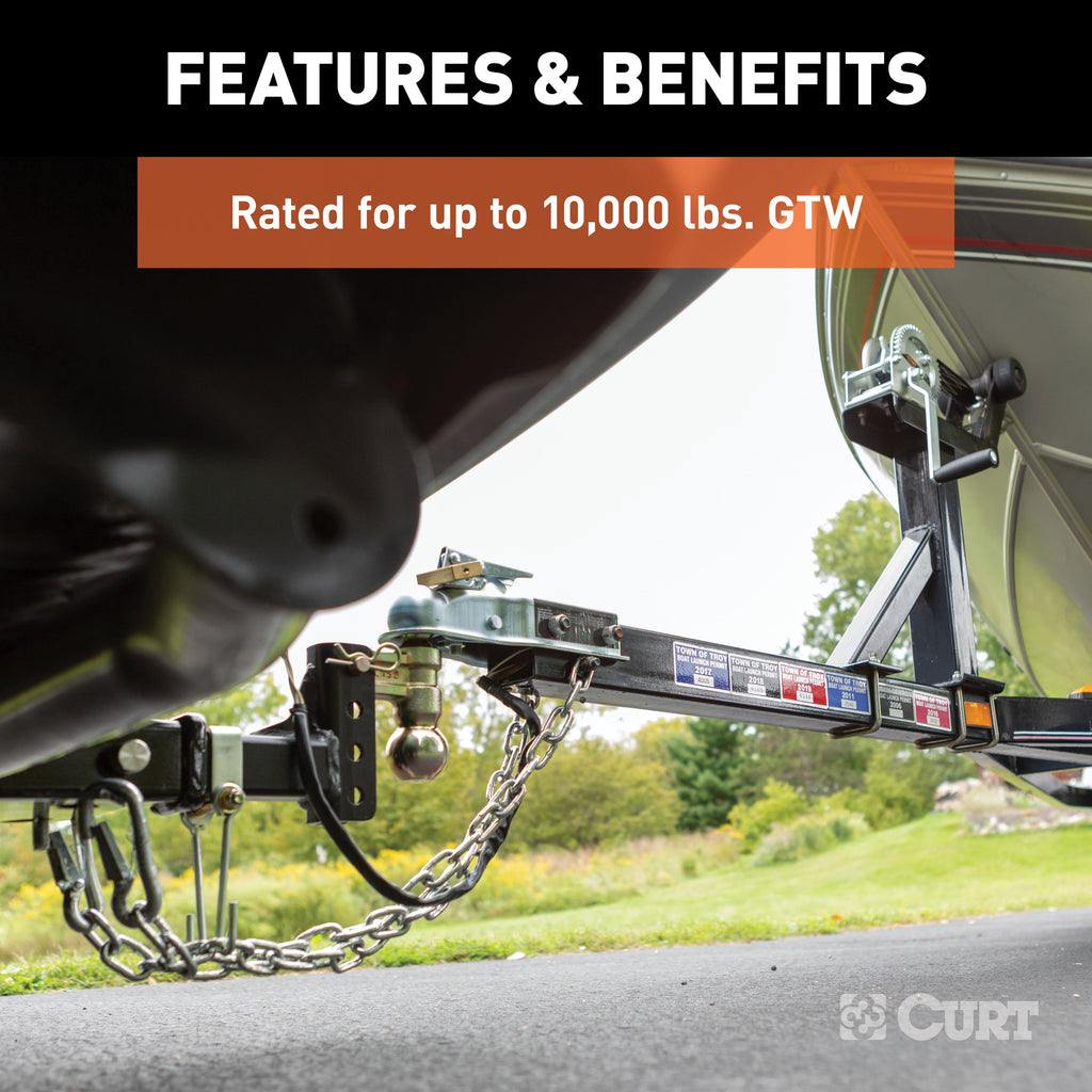 CURT 45903 Slim Adjustable Channel Mount with Dual Ball (2" Shank, 10K, 3-3/4" Drop)