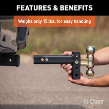 Load image into Gallery viewer, CURT 45903 Slim Adjustable Channel Mount with Dual Ball (2" Shank, 10K, 3-3/4" Drop)